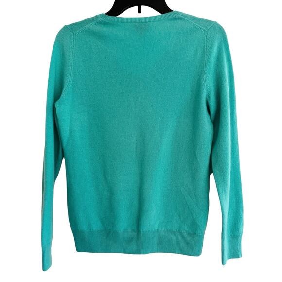 Talbots Green Pure Cashmere V Neck Long Sleeve Sweater Sp Spring easter - Picture 6 of 6